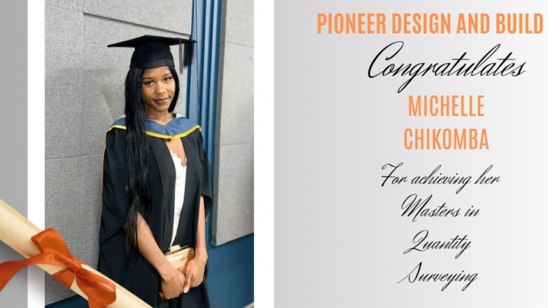 A Pioneer Employee's Certification for passing a Master's Degree in Quantity Surveying, Pioneer Design & Build